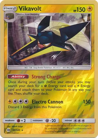 Sun & Moon Vikavolt #52/149 reverse holo